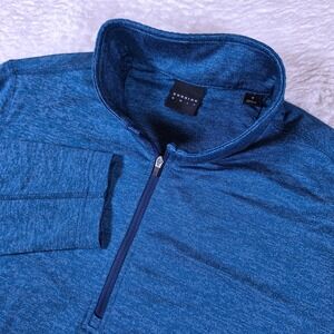 Dunning Golf 1/4 Zip Pullover Mens S Blue Stretch L/S Space Dye DN801465VT